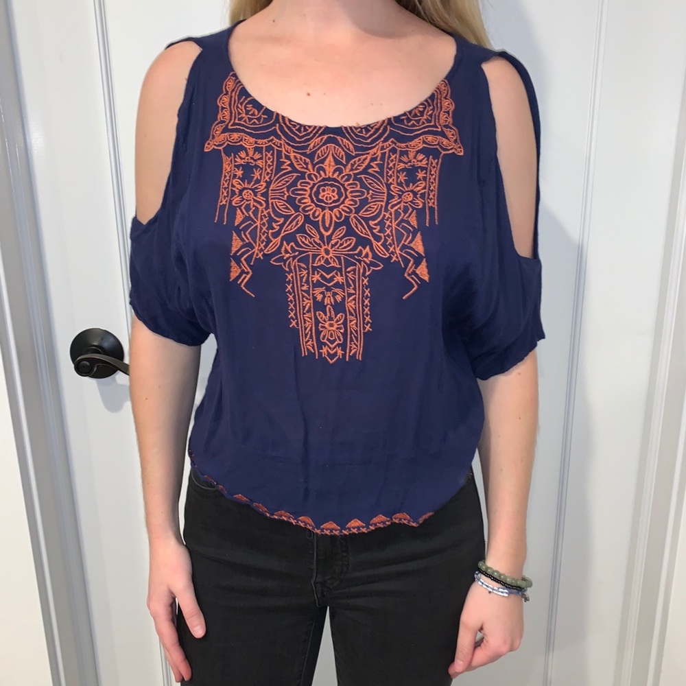 Blue Flowy Top